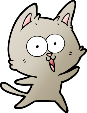 Bir insan tarafından çizilmiş komik çizgi film kedisi.