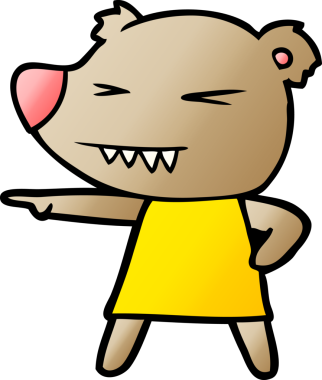 Bir insan tarafından çizilmiş ayı karikatürü.