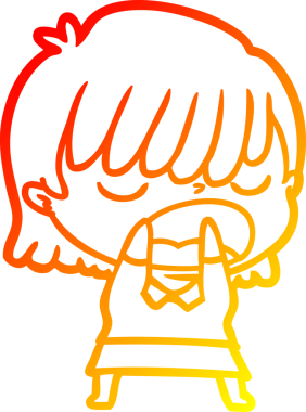 Bir insan tarafından yüksek sesle çizilmiş bir çizgi film kadını çizimi.