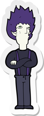 Bir insan tarafından çizilmiş bir vampir adamın çıkartması.