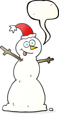 Bir insan tarafından çizilmiş serbest konuşma balonu kardan adam.