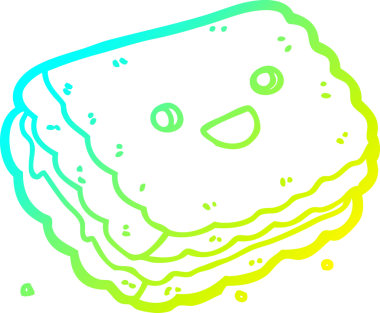 Bir insan tarafından çizilmiş bir çizgi film bisküvisi.