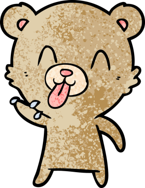 Bir insan tarafından çizilmiş kaba çizgi film ayısı.