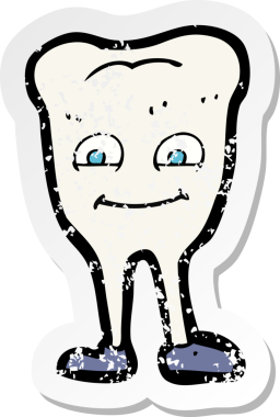 Bir insan tarafından çizilmiş karikatürün gerilimli retro yapıştırması.