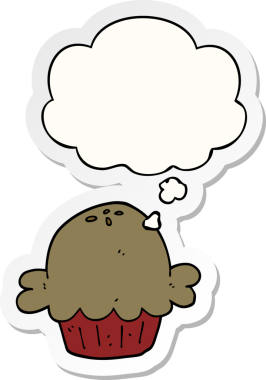 Düşünce baloncuklu karikatür turtası insan tarafından çizilmiş bir çıkartma.