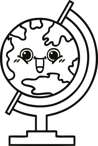 Bir insan tarafından çizilmiş dünyanın karikatürü.