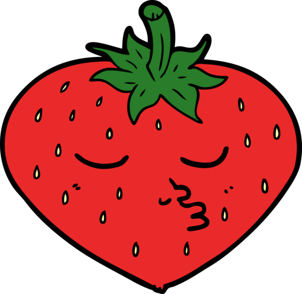 Bir insan tarafından çizilmiş çilek çizgi filmi.