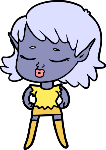 Bir insan tarafından çizilmiş güzel elf kızı.