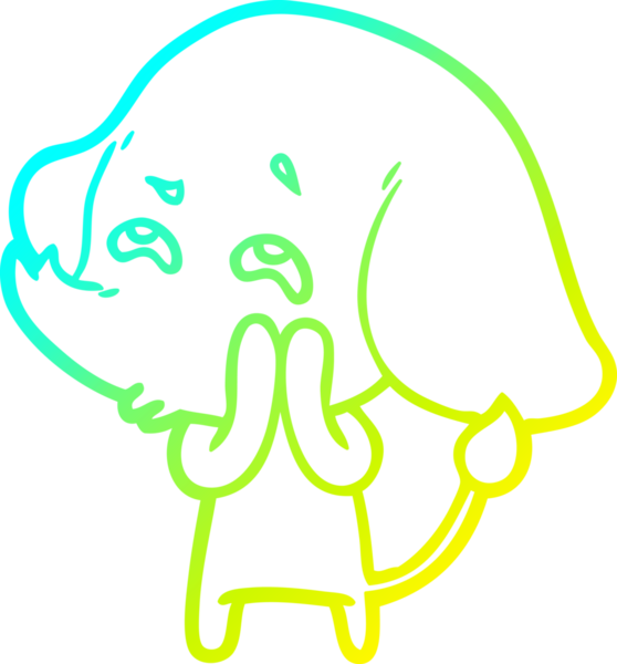 Bir insanın çizdiği karikatür fili çizimi.