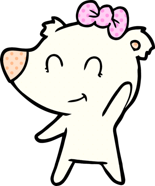 Bir insan tarafından çizilmiş dişi kutup ayısı çizgi filmi.