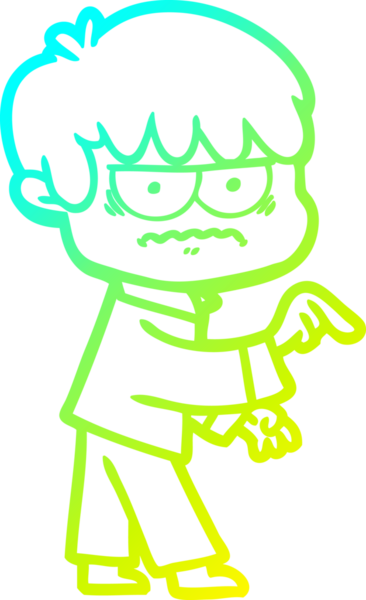 Bir insan tarafından çizilmiş soğuk gradyan çizgi film karakteri.