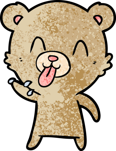 Bir insan tarafından çizilmiş kaba çizgi film ayısı.