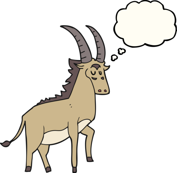 Bir insan tarafından çizilmiş serbest çizim baloncuk karikatür antilobu.