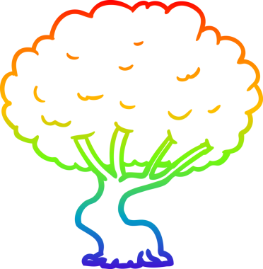 gökkuşağı gradyan çizgisi bir insan tarafından çizilmiş bir çizgi ağaç