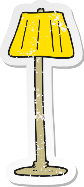 Bir insan tarafından çizilmiş çizgi film lambasının gerilimli yapıştırması.