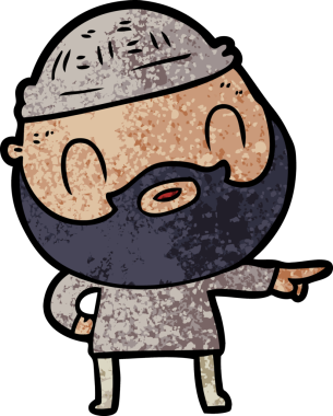 Bir insan tarafından çizilmiş sakallı bir adam.