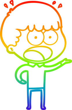 gökkuşağı gradyanı çizimi bir insan tarafından çizilmiş şok bir adam