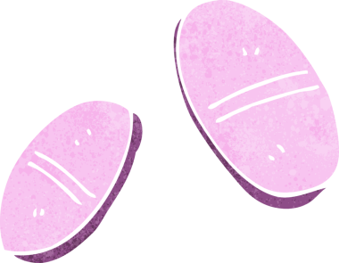 Bir insan tarafından çizilmiş ağrı kesiciler.