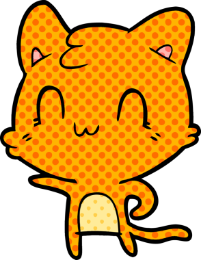 çizgi film mutlu kedi bir insan tarafından çizilmiş