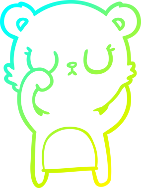 Bir insan tarafından çizilmiş barışçıl bir ayının soğuk gradyan çizgisi.