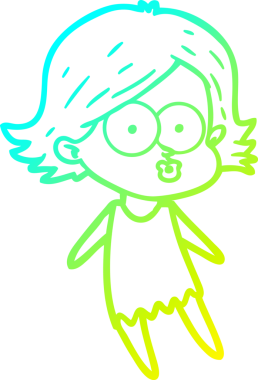 Bir insan tarafından somurtulmuş çizgi film kızı çizimi.