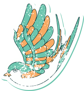 Bir insan tarafından çizilmiş bir kırlangıcın sembolik dövmesi.