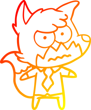 Bir insan tarafından çizilmiş kızgın tilki çizgi çizimi.