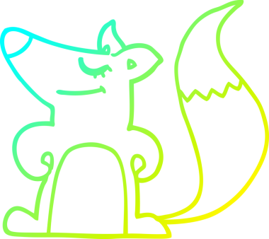 Bir insan tarafından çizilmiş bir tilki çizgi çizimi.