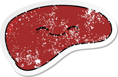 Bir insan tarafından çizilmiş karaciğerin sıkıntılı çıkartması.