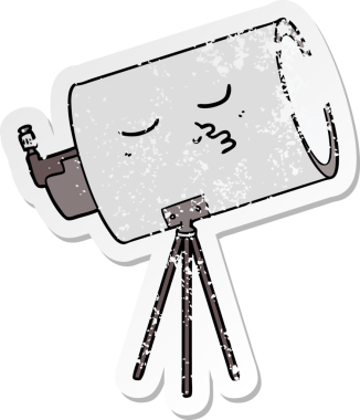 Bir insan tarafından çizilmiş karikatür teleskopu.