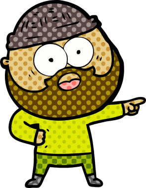 Bir insan tarafından çizilmiş sakallı bir adam.