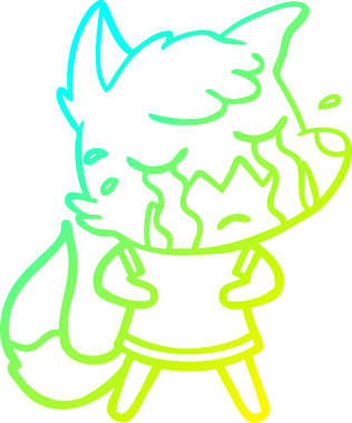 Bir insan tarafından çizilmiş ağlayan tilki çizgi filmi.