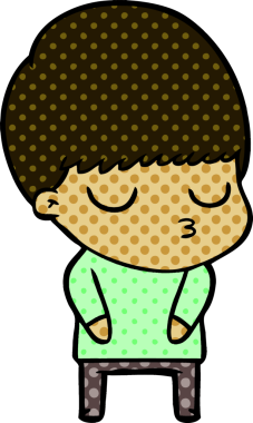 Bir insan tarafından çizilmiş sakin çocuk çizgi filmi.