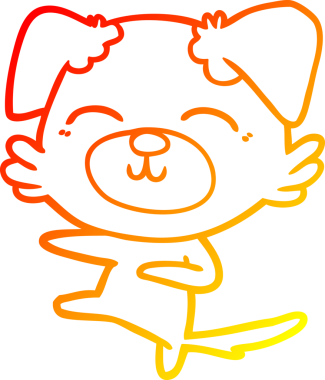 Bir insan tarafından çizilmiş çizgi film köpeğinin sıcak çizgi çizimi