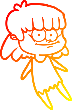 Bir insan tarafından çizilmiş gülümseyen bir karikatür çizimi