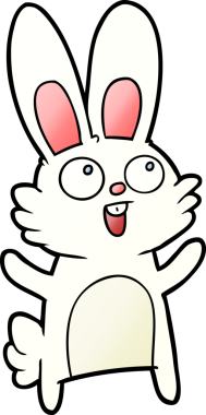 Bir insan tarafından çizilmiş mutlu çizgi film tavşanı