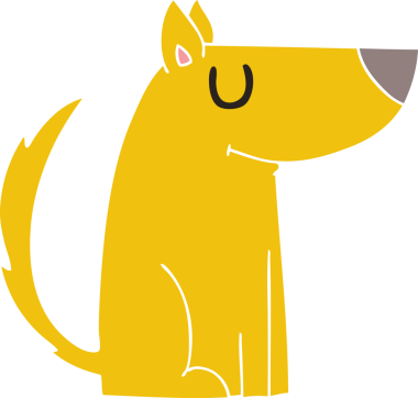 Bir insan tarafından çizilmiş tuhaf bir çizgi film köpeği.