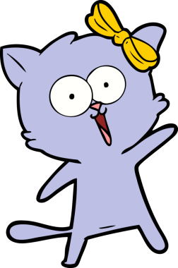 Bir insan tarafından çizilmiş çizgi film kedisi.