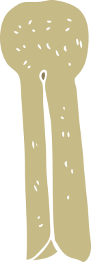Bir insan tarafından çizilmiş eski ahşap mandalın düz renk çizimi