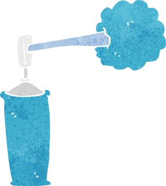 Bir insan tarafından çizilmiş çizgi film spreyi.