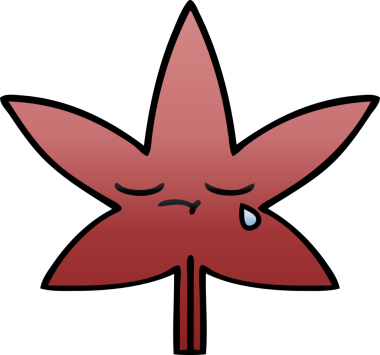 Bir insan tarafından çizilen güz yaprağının gölgelenmiş karikatürü