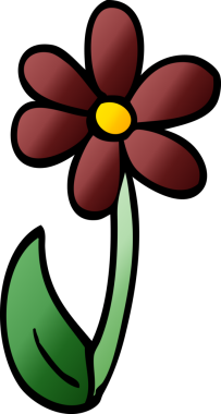 Bir insan tarafından çizilmiş tek bir çiçek.