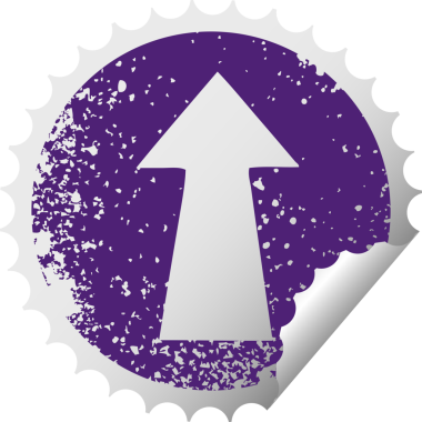 sıkıntılı dairesel soyma etiketi bir insan tarafından çizilmiş tuhaf sembol oku