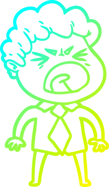 Bir insan tarafından çizilmiş öfkeli bir çizgi film karakteri.