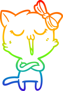 gökkuşağı gradyanı çizimi bir insan tarafından çizilmiş çizgi film kedisi