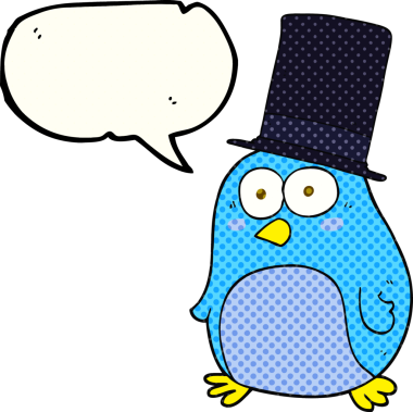 Bir insan tarafından çizilmiş silindir şapkalı çizgi film karakteri.