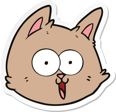 Bir insan tarafından çizilmiş kedi suratının çıkartması.