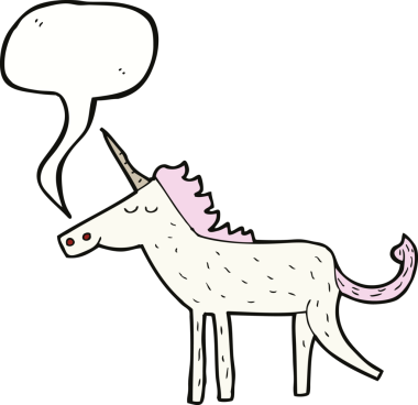 Bir insan tarafından çizilmiş tek boynuzlu at.