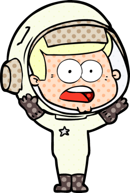 Karikatür bir insan tarafından çizilen astronotu şaşırttı.