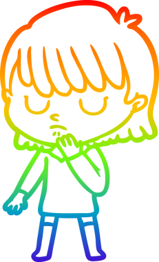 gökkuşağı gradyan çizimi bir insan tarafından çizilmiş bir karikatür kadın